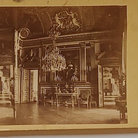 ANTIQUE Stereograph Card Salon de Louis XIV Paris, France Interior Amazing - Picture 3 of 3